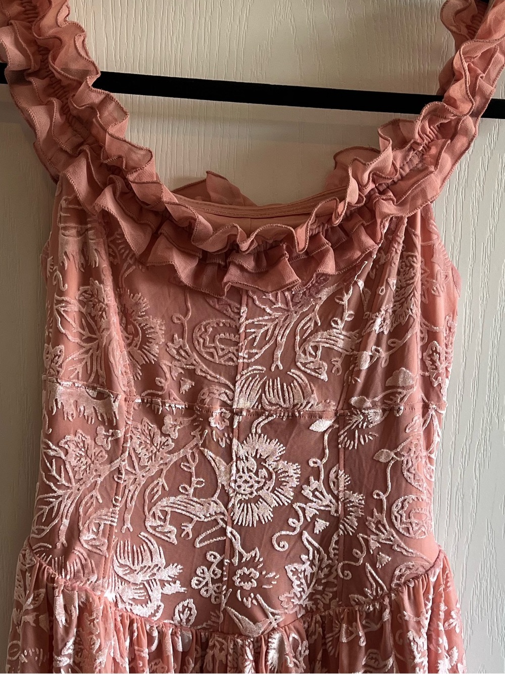 Urban Outfitters Kimchi Blue Blush Velvet Romper Devoré Velvet Floral